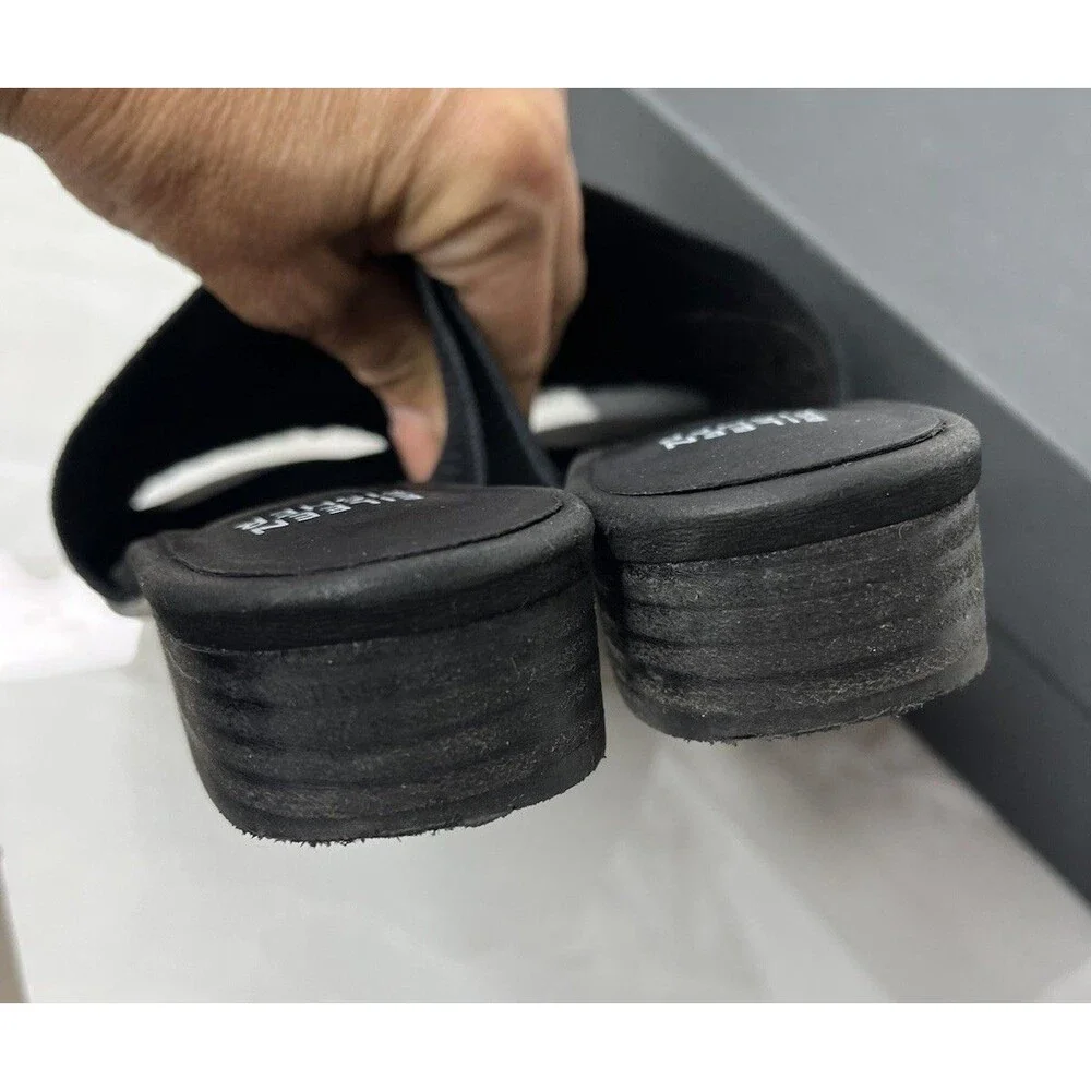 Eileen Fisher Noko Womens Slides Sz 6 Low Heel Black Stretch Slip-On Sandals